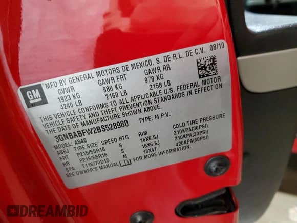 2011 Chevrolet HHR 1LT z VIN 3GNBABFW2BS528980, wystawiony jako Copart lot #80489754 z przebiegiem 77 828 mil mil oraz Szkoda całkowita • Salvage title. Historia ofert i sprzedaży dostępna na DreamBid. Obrazek 13.