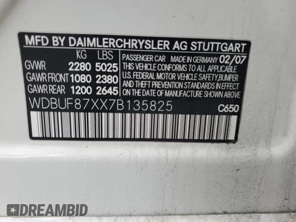 ✅ 2007 Mercedes-Benz E 350 • VIN: WDBUF87XX7B135825 • Lot: 82599305. Wystawiony na Copart z przebiegiem 164 888 mil. Bezpłatny archiwum sprzedaży aukcyjnych z USA i szczegółowy raport historii pojazdu na DreamBid. Zdjęcie 13.