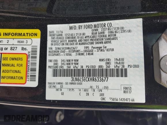 ✅ 2017 Lincoln MKZ Reserve • VIN: 3LN6L5ECXHR633677 • Lot: 43214951. Wystawiony na IAAI z przebiegiem 44 653 mil. Bezpłatny archiwum sprzedaży aukcyjnych z USA i szczegółowy raport historii pojazdu na DreamBid. Zdjęcie 9.