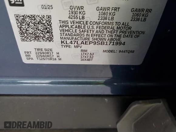 ✅ 2025 Buick Envista Preferred • VIN: KL47LAEP9SB171994 • Lot: 86516185. Wystawiony na Copart z przebiegiem 15 635 mil. Bezpłatny archiwum sprzedaży aukcyjnych z USA i szczegółowy raport historii pojazdu na DreamBid. Zdjęcie 12.