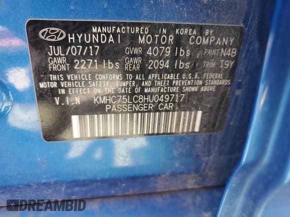 ✅ 2017 Hyundai Ioniq SEL • VIN: KMHC75LC8HU049717 • Lot: 70663654. Wystawiony na Copart z przebiegiem 59 222 mil. Bezpłatny archiwum sprzedaży aukcyjnych z USA i szczegółowy raport historii pojazdu na DreamBid. Zdjęcie 12.