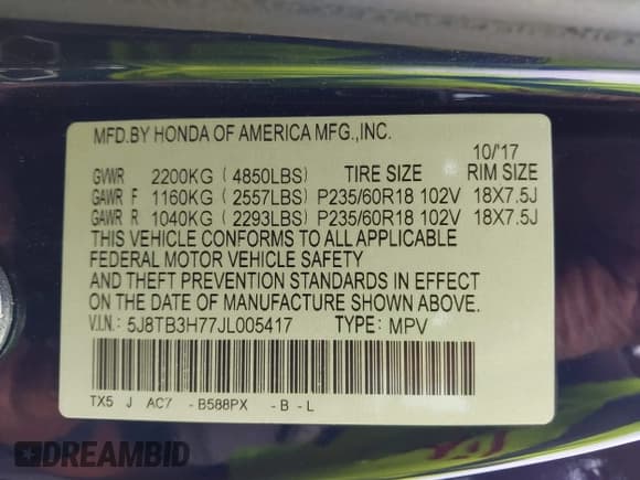 ✅ 2018 Acura RDX Advance • VIN: 5J8TB3H77JL005417 • Lot: 42468340. Listed on IAAI with 48,241 mi. Free auction sales archive from the USA and detailed vehicle history report at DreamBid. Image 9.