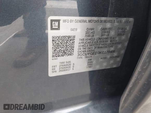 ✅ 2019 Chevrolet Silverado 1500 LTZ • VIN: 3GCUYGED3KG179406 • Lot: 43349668. Wystawiony na IAAI z przebiegiem 75 777 mil. Bezpłatny archiwum sprzedaży aukcyjnych z USA i szczegółowy raport historii pojazdu na DreamBid. Zdjęcie 9.