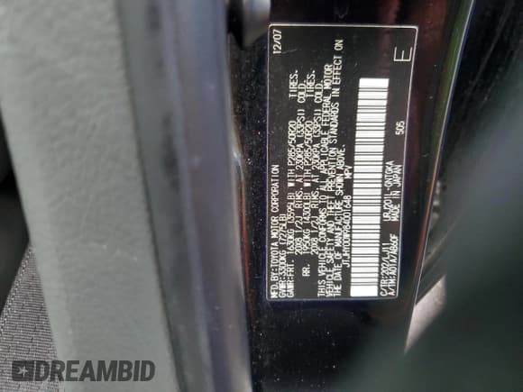 ✅ 2008 Lexus LX 570 • VIN: JTJHY00W984001648 • Lot: 80642874. Listed on Copart with 316,605 mi. Free auction sales archive from the USA and detailed vehicle history report at DreamBid. Image 12.