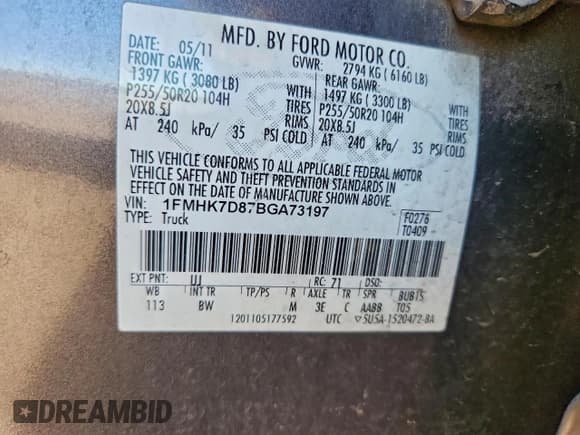 ✅ 2011 Ford Explorer XLT • VIN: 1FMHK7D87BGA73197 • Lot: 95952705. Wystawiony na Copart z przebiegiem 171 872 mil. Bezpłatny archiwum sprzedaży aukcyjnych z USA i szczegółowy raport historii pojazdu na DreamBid. Zdjęcie 13.