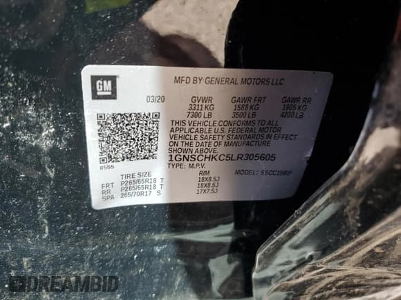 ✅ 2020 Chevrolet Suburban LT • VIN: 1GNSCHKC5LR305605 • Lot: 75447164. Wystawiony na Copart z przebiegiem 176 775 mil. Bezpłatny archiwum sprzedaży aukcyjnych z USA i szczegółowy raport historii pojazdu na DreamBid. Zdjęcie 13.