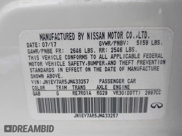 ✅ 2018 Infiniti Q50 Luxe • VIN: JN1EV7AR5JM433257 • Lot: 42452842. Wystawiony na IAAI z przebiegiem 97 108 mil. Bezpłatny archiwum sprzedaży aukcyjnych z USA i szczegółowy raport historii pojazdu na DreamBid. Zdjęcie 9.