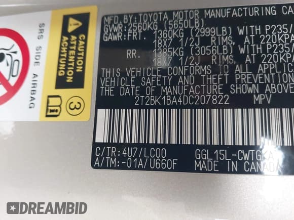 ✅ 2013 Lexus RX 350 • VIN: 2T2BK1BA4DC207822 • Лот: 43854588. Опубликован ранее на IAAI с пробегом 102 018 миль. Бесплатный доступ к архиву аукционных продаж из США и подробный отчёт об истории автомобиля на DreamBid. Изображение 9.