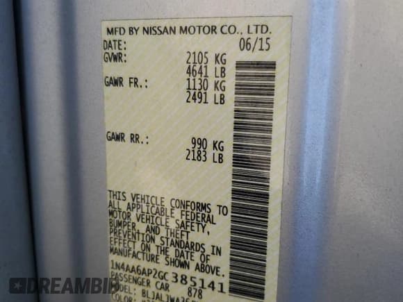 ✅ 2016 Nissan Maxima SV • VIN: 1N4AA6AP2GC385141 • Лот: 80339205. Опубликован ранее на Copart с пробегом 133 168 миль. Бесплатный доступ к архиву аукционных продаж из США и подробный отчёт об истории автомобиля на DreamBid. Изображение 13.