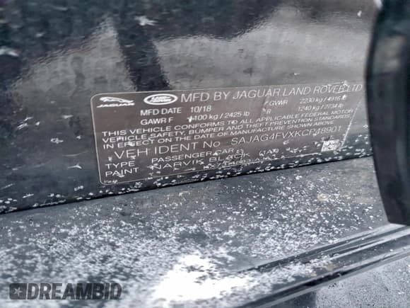 ✅ 2019 Jaguar XE S • VIN: SAJAG4FVXKCP48901 • Лот: 94821695. Опубликован ранее на Copart с пробегом 62 742 миль. Бесплатный доступ к архиву аукционных продаж из США и подробный отчёт об истории автомобиля на DreamBid. Изображение 12.