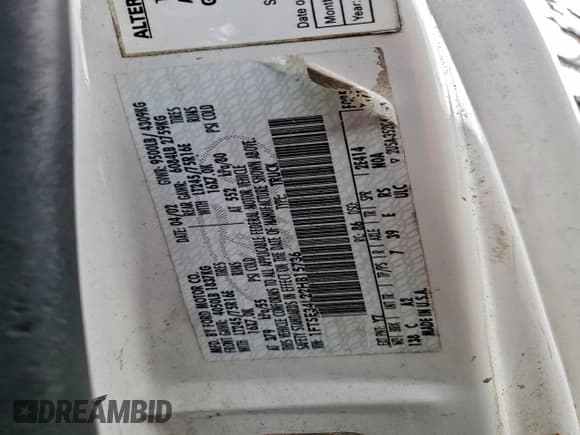 ✅ 2002 Ford Econoline Cargo Commercial • VIN: 1FTSE34L22HB15736 • Lot: 96740295. Listed on Copart with 390,229 mi. Free auction sales archive from the USA and detailed vehicle history report at DreamBid. Image 13.