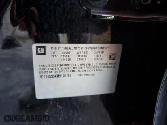 ✅ 2017 Chevrolet Impala LT • VIN: 2G1105S3XH9176153 • Лот: 77285044. Опубликован ранее на Copart с пробегом 145 591 миль. Бесплатный доступ к архиву аукционных продаж из США и подробный отчёт об истории автомобиля на DreamBid. Изображение 12.