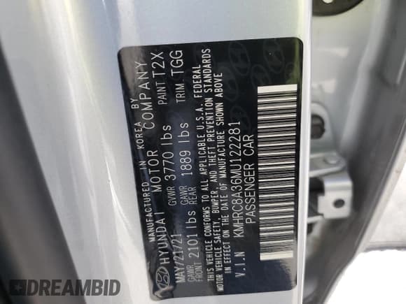 ✅ 2021 Hyundai Venue SEL • VIN: KMHRC8A36MU122281 • Lot: 41477825. Listed on Copart with 9,841 mi. Free auction sales archive from the USA and detailed vehicle history report at DreamBid. Image 13.