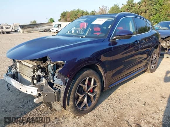 ✅ 2021 Alfa Romeo Stelvio Ti • VIN: ZASPAKBN3M7D17372 • Lot: 42480267. Listed on IAAI with 43,992 mi. Free auction sales archive from the USA and detailed vehicle history report at DreamBid. Image 2.