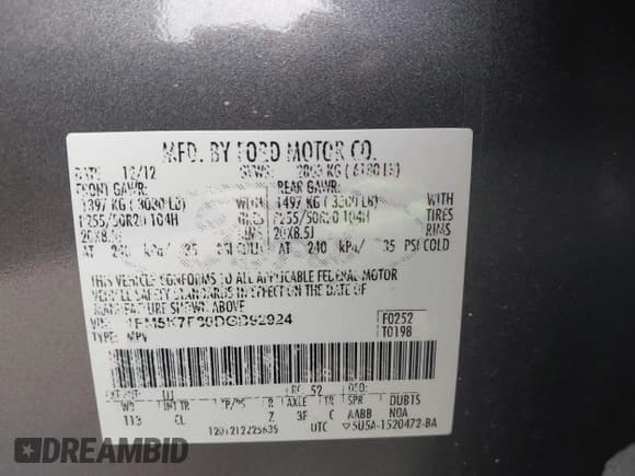 ✅ 2013 Ford Explorer Limited • VIN: 1FM5K7F80DGB92924 • Lot: 41919996. Wystawiony na IAAI z przebiegiem 87 398 mil. Bezpłatny archiwum sprzedaży aukcyjnych z USA i szczegółowy raport historii pojazdu na DreamBid. Zdjęcie 9.