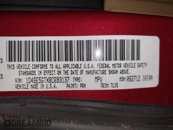✅ 2011 Dodge Durango Citadel • VIN: 1D4SE5GTXBC693137 • Lot: 43663144. Listed on IAAI with 149,798 mi. Free auction sales archive from the USA and detailed vehicle history report at DreamBid. Image 9.