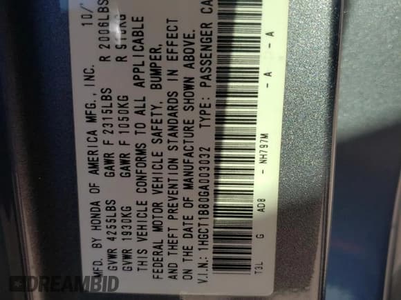 ✅ 2016 Honda Accord EX-L • VIN: 1HGCT1B80GA003032 • Lot: 86483605. Wystawiony na Copart z przebiegiem 88 039 mil. Bezpłatny archiwum sprzedaży aukcyjnych z USA i szczegółowy raport historii pojazdu na DreamBid. Zdjęcie 12.