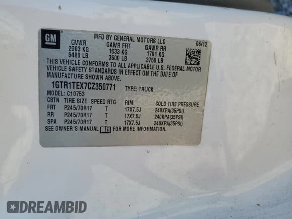 ✅ 2012 GMC Sierra 1500 Work Truck • VIN: 1GTR1TEX7CZ350771 • Лот: 61862225. Опубликован ранее на Copart с пробегом 247 668 миль. Бесплатный доступ к архиву аукционных продаж из США и подробный отчёт об истории автомобиля на DreamBid. Изображение 12.