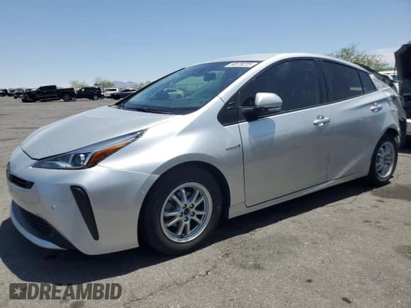 2021 Toyota Prius L Eco with VIN JTDKAMFU3M3148283, listed as a Copart auction lot 58578225 with 89,944 mi miles and Salvage title. Bid and sale history available at DreamBid. Image 1.