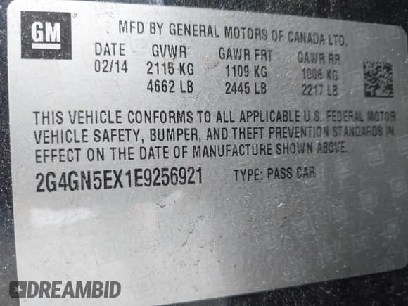 ✅ 2014 Buick Regal Premium I • VIN: 2G4GN5EX1E9256921 • Лот: 42728063. Опубликован ранее на IAAI с пробегом 20 342 миль. Бесплатный доступ к архиву аукционных продаж из США и подробный отчёт об истории автомобиля на DreamBid. Изображение 9.