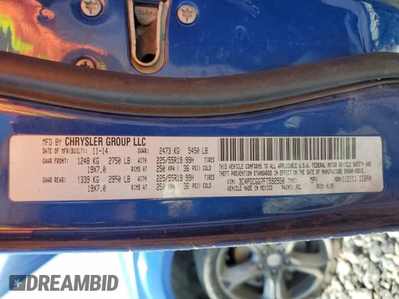 ✅ 2015 Dodge Journey Crossroad • VIN: 3C4PDCGG7FT592550 • Lot: 61183725. Listed on Copart with 184,144 mi. Free auction sales archive from the USA and detailed vehicle history report at DreamBid. Image 12.