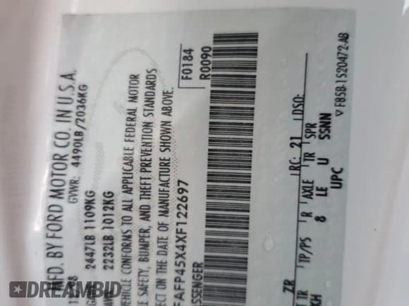 ✅ 1999 Ford Mustang GT • VIN: 1FAFP45X4XF122697 • Lot: 92292315. Listed on Copart with 118,787 mi. Free auction sales archive from the USA and detailed vehicle history report at DreamBid. Image 12.