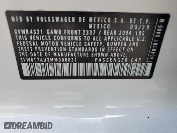 ✅ 2021 Volkswagen Golf GTI S • VIN: 3VW6T7AU3MM000831 • Лот: 74314713. Опубликован ранее на Copart с пробегом 35 383 миль. Бесплатный доступ к архиву аукционных продаж из США и подробный отчёт об истории автомобиля на DreamBid. Изображение 12.