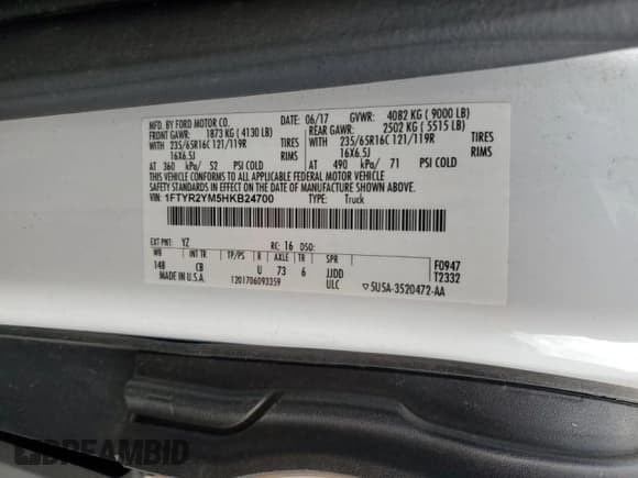 ✅ 2017 Ford Transit • VIN: 1FTYR2YM5HKB24700 • Лот: 93359545. Опубликован ранее на Copart с пробегом 94 105 миль. Бесплатный доступ к архиву аукционных продаж из США и подробный отчёт об истории автомобиля на DreamBid. Изображение 14.