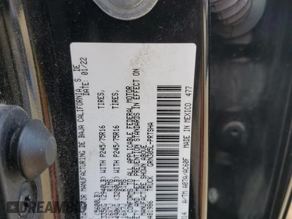 ✅ 2022 Toyota Tacoma SR • VIN: 3TMCZ5ANXNM481986 • Lot: 68493635. Wystawiony na Copart z przebiegiem 79 542 mil. Bezpłatny archiwum sprzedaży aukcyjnych z USA i szczegółowy raport historii pojazdu na DreamBid. Zdjęcie 13.