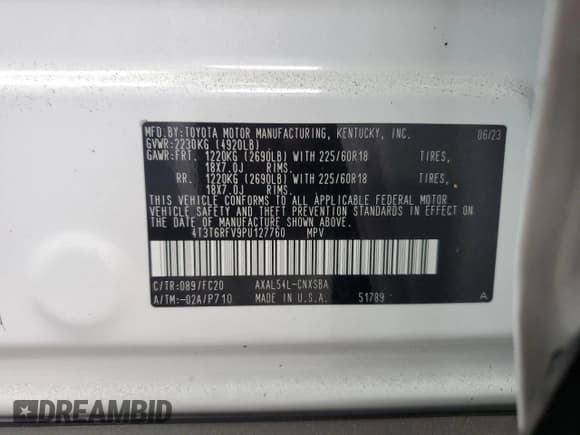 ✅ 2023 Toyota RAV4 Hybrid SE • VIN: 4T3T6RFV9PU127760 • Лот: 75930134. Опубликован ранее на Copart с пробегом 12 265 миль. Бесплатный доступ к архиву аукционных продаж из США и подробный отчёт об истории автомобиля на DreamBid. Изображение 14.