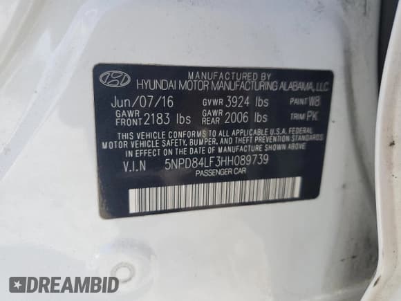 ✅ 2017 Hyundai Elantra Limited • VIN: 5NPD84LF3HH089739 • Lot: 80222775. Listed on Copart with 141,860 mi. Free auction sales archive from the USA and detailed vehicle history report at DreamBid. Image 12.