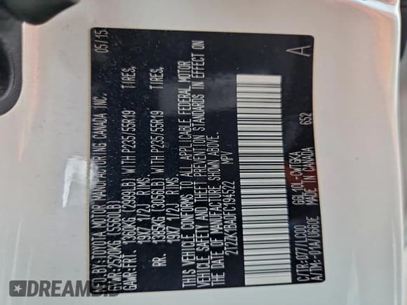 ✅ 2015 Lexus RX 350 • VIN: 2T2ZK1BA0FC194522 • Лот: 94542245. Опубликован ранее на Copart с пробегом 119 816 миль. Бесплатный доступ к архиву аукционных продаж из США и подробный отчёт об истории автомобиля на DreamBid. Изображение 14.