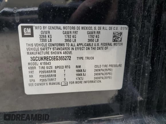 ✅ 2014 Chevrolet Silverado 1500 LT • VIN: 3GCUKREC6EG365272 • Лот: 86227595. Опубликован ранее на Copart с пробегом 194 952 миль. Бесплатный доступ к архиву аукционных продаж из США и подробный отчёт об истории автомобиля на DreamBid. Изображение 12.