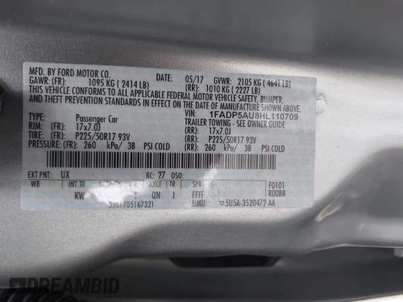 ✅ 2017 Ford C-Max SE • VIN: 1FADP5AU8HL110709 • Лот: 43704177. Опубликован ранее на IAAI с пробегом 52 519 миль. Бесплатный доступ к архиву аукционных продаж из США и подробный отчёт об истории автомобиля на DreamBid. Изображение 9.