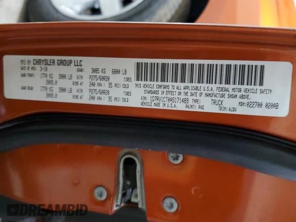 ✅ 2010 Dodge 1500 SLT • VIN: 1D7RV1CT0AS171489 • Lot: 43477025. Listed on Copart with 193,116 mi. Free auction sales archive from the USA and detailed vehicle history report at DreamBid. Image 12.