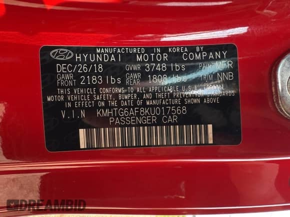 ✅ 2019 Hyundai Veloster Premium • VIN: KMHTG6AF8KU017568 • Lot: 49526475. Wystawiony na Copart z przebiegiem 77 461 mil mil. Skorzystaj z bezpłatnego archiwum sprzedaży aukcyjnych z USA i zobacz szczegółowy raport historii pojazdu na DreamBid. Zdjęcie 10.