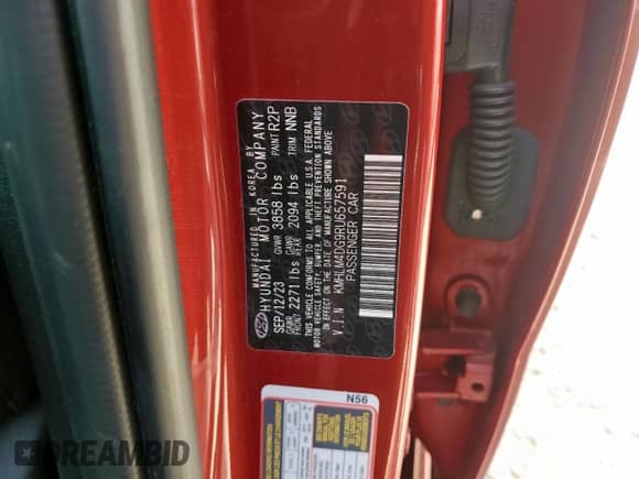 2024 Hyundai Elantra SEL z VIN KMHLM4DG9RU657591, wystawiony jako Copart lot #84302865 z przebiegiem 61 211 mil mil oraz Szkoda całkowita • Salvage title. Historia ofert i sprzedaży dostępna na DreamBid. Obrazek 13.