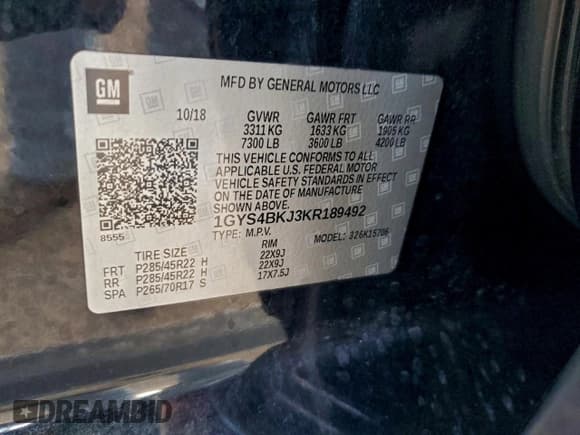 ✅ 2019 Cadillac Escalade Luxury • VIN: 1GYS4BKJ3KR189492 • Lot: 94297805. Listed on Copart with 257,144 mi. Free auction sales archive from the USA and detailed vehicle history report at DreamBid. Image 13.