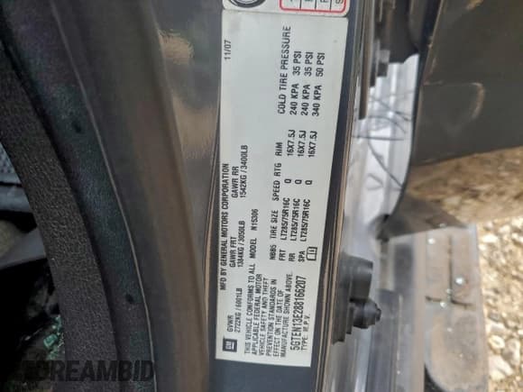 ✅ 2008 Hummer H3 Luxury • VIN: 5GTEN13E288166207 • Lot: 95251485. Wystawiony na Copart z przebiegiem 249 794 mil. Bezpłatny archiwum sprzedaży aukcyjnych z USA i szczegółowy raport historii pojazdu na DreamBid. Zdjęcie 12.