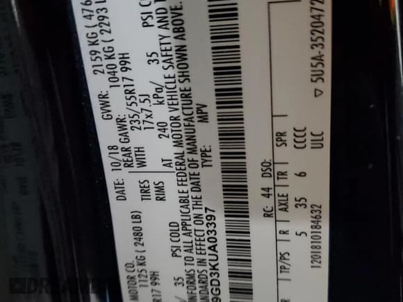 ✅ 2019 Ford Escape SE • VIN: 1FMCU9GD3KUA03397 • Лот: 87419515. Опубликован ранее на Copart с пробегом 56 935 миль. Бесплатный доступ к архиву аукционных продаж из США и подробный отчёт об истории автомобиля на DreamBid. Изображение 13.