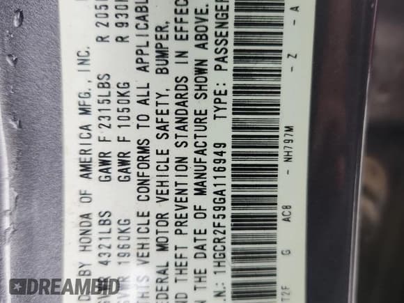 ✅ 2016 Honda Accord Sport • VIN: 1HGCR2F59GA116949 • Lot: 91680565. Listed on Copart with 153,944 mi. Free auction sales archive from the USA and detailed vehicle history report at DreamBid. Image 12.