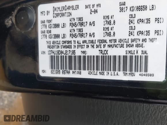 ✅ 2004 Dodge 1500 SLT • VIN: 1D7HU18D04J217185 • Лот: 43560436. Опубликован ранее на IAAI с пробегом 145 663 миль. Бесплатный доступ к архиву аукционных продаж из США и подробный отчёт об истории автомобиля на DreamBid. Изображение 9.