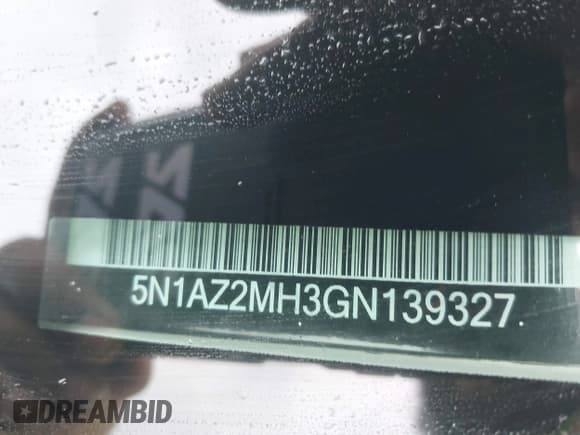 ✅ 2016 Nissan Murano SL • VIN: 5N1AZ2MH3GN139327 • Лот: 41908885. Опубликован ранее на IAAI с пробегом 99 508 миль. Бесплатный доступ к архиву аукционных продаж из США и подробный отчёт об истории автомобиля на DreamBid. Изображение 9.