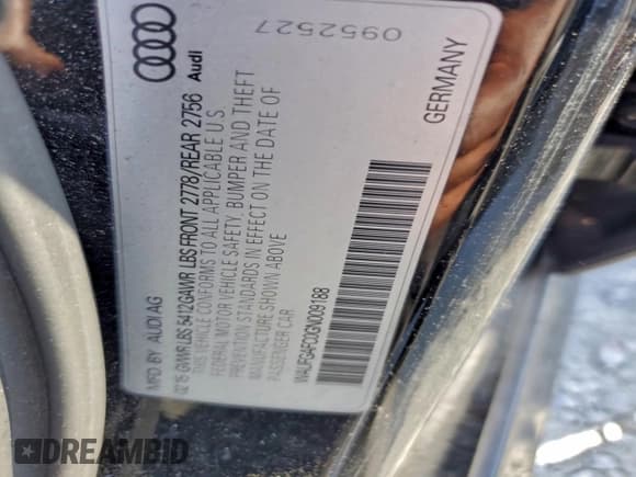 ✅ 2016 Audi A6 Premium Plus • VIN: WAUFGAFC0GN009188 • Lot: 95449975. Listed on Copart with 75,397 mi. Free auction sales archive from the USA and detailed vehicle history report at DreamBid. Image 12.