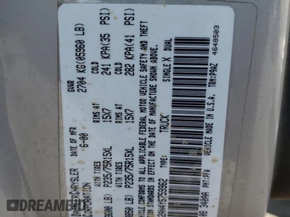 ✅ 2000 Dodge Dakota Sport • VIN: 1B7GG2AN4YS759962 • Lot: 76672814. Wystawiony na Copart z przebiegiem 196 108 mil. Bezpłatny archiwum sprzedaży aukcyjnych z USA i szczegółowy raport historii pojazdu na DreamBid. Zdjęcie 12.
