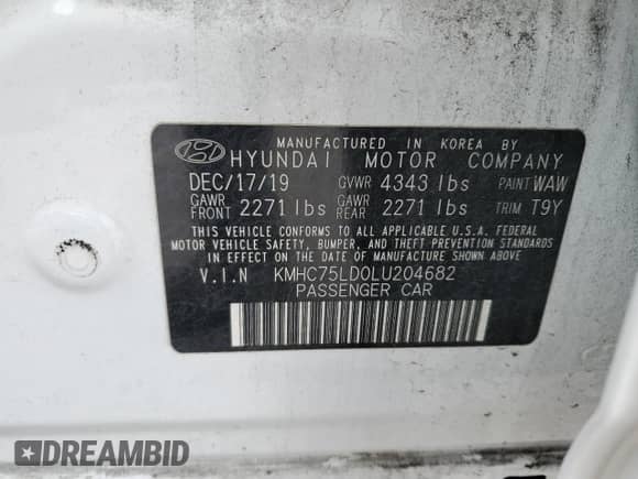✅ 2020 Hyundai Ioniq SEL • VIN: KMHC75LD0LU204682 • Лот: 44124194. Размещён на Copart с пробегом 75 889 миль миль. Получите бесплатный доступ к архиву аукционных продаж из США и посмотрите подробный отчёт об истории автомобиля на DreamBid. Изображение 13.