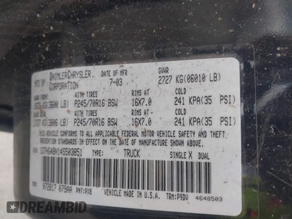 ✅ 2004 Dodge Dakota SLT • VIN: 1D7HG48N14S503851 • Lot: 41883437. Wystawiony na IAAI z przebiegiem 225 505 mil. Bezpłatny archiwum sprzedaży aukcyjnych z USA i szczegółowy raport historii pojazdu na DreamBid. Zdjęcie 9.