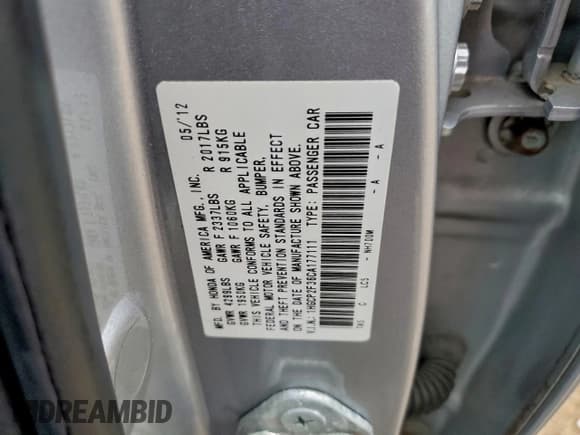 ✅ 2012 Honda Accord LX • VIN: 1HGCP2F36CA177111 • Лот: 93374305. Опубликован ранее на Copart с пробегом 224 185 миль. Бесплатный доступ к архиву аукционных продаж из США и подробный отчёт об истории автомобиля на DreamBid. Изображение 12.