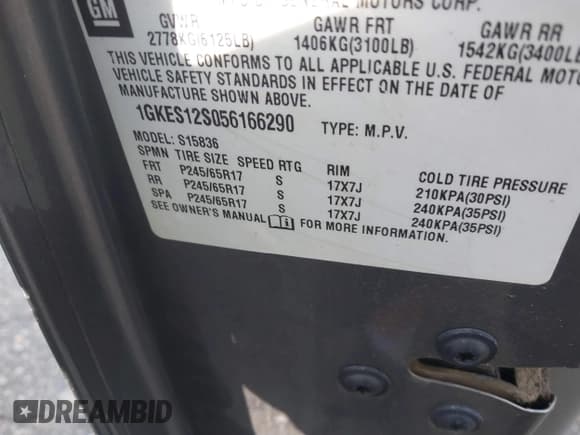 ✅ 2005 GMC Envoy SLE • VIN: 1GKES12S056166290 • Лот: 42662410. Опубликован ранее на IAAI с пробегом 65 516 миль. Бесплатный доступ к архиву аукционных продаж из США и подробный отчёт об истории автомобиля на DreamBid. Изображение 9.