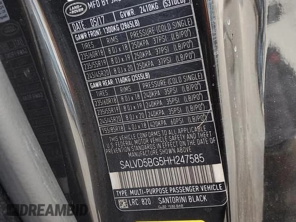 ✅ 2017 Land Rover Range Rover Evoque HSE Dynamic • VIN: SALVD5BG5HH247585 • Lot: 89544145. Listed on Copart with Not provided. Free auction sales archive from the USA and detailed vehicle history report at DreamBid. Image 14.